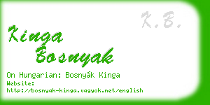 kinga bosnyak business card