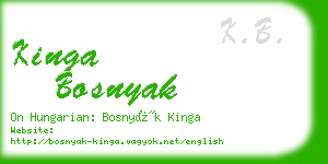 kinga bosnyak business card